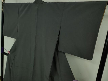 平和屋着物●極上　お召　縞　褐色×霞色　逸品　DZAB3533kh6