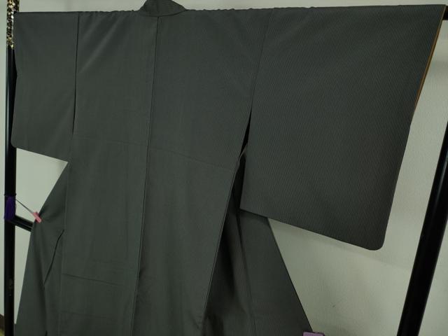 平和屋着物●極上　お召　縞　褐色×霞色　逸品　DZAB3533kh6