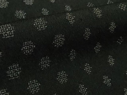 平和屋着物●極上 本塩沢 110亀甲 菱文 黒地 逸品 未使用 DZAB3534kh6