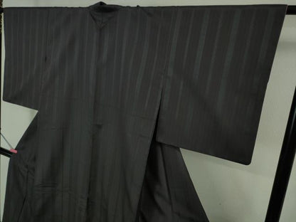 平和屋着物●極上 献上紬 博多織 青褐色地 逸品 DZAB3535kh6