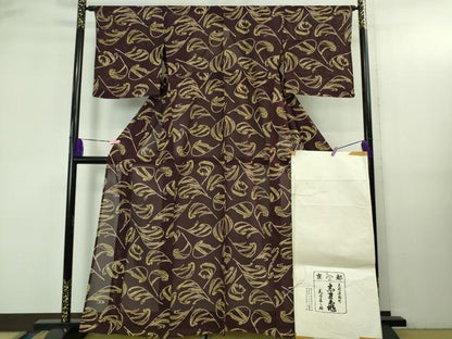 平和屋本店＊極上　夏物　銀座　志ま亀　小紋　絽　紫紺色地　たとう紙付き　逸品　DZAB3542kh6