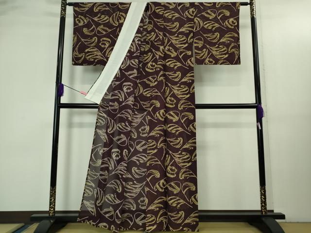 平和屋本店＊極上　夏物　銀座　志ま亀　小紋　絽　紫紺色地　たとう紙付き　逸品　DZAB3542kh6