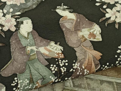 平和屋本店●極上　創業明治元年 京の老舗【小糸染芸】小糸敏夫 訪問着・袋帯セット 手描き　城下町人物風景　暈し染め　逸品　DZAB3545kh6