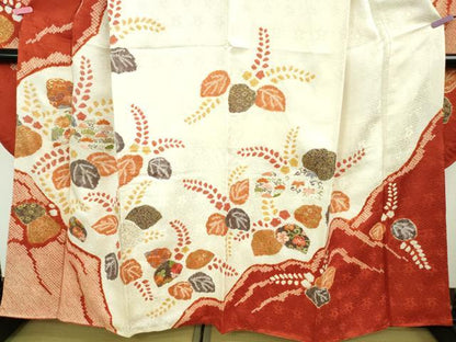 平和屋本店●極上　創業460年・千總　振袖　刺繍　絞り　桐花吉祥文　金彩　逸品　DZAB3550kh6