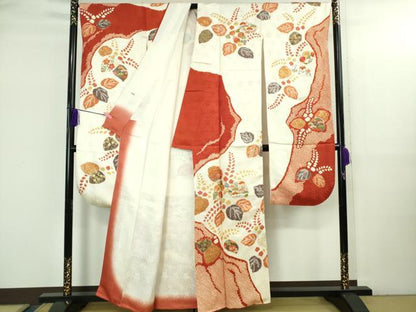 平和屋本店●極上　創業460年・千總　振袖　刺繍　絞り　桐花吉祥文　金彩　逸品　DZAB3550kh6