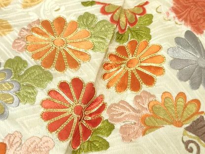 平和屋本店●極上　創業460年・千總　振袖　刺繍　絞り　桐花吉祥文　金彩　逸品　DZAB3550kh6