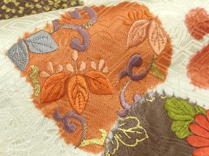 平和屋本店●極上　創業460年・千總　振袖　刺繍　絞り　桐花吉祥文　金彩　逸品　DZAB3550kh6