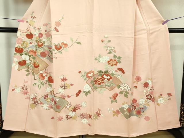 平和屋本店●極上　創業460年・千總　訪問着　駒刺繍　地紙橘吉祥花文　虹色地　金彩　高島屋扱い　逸品　DZAB3552kh6