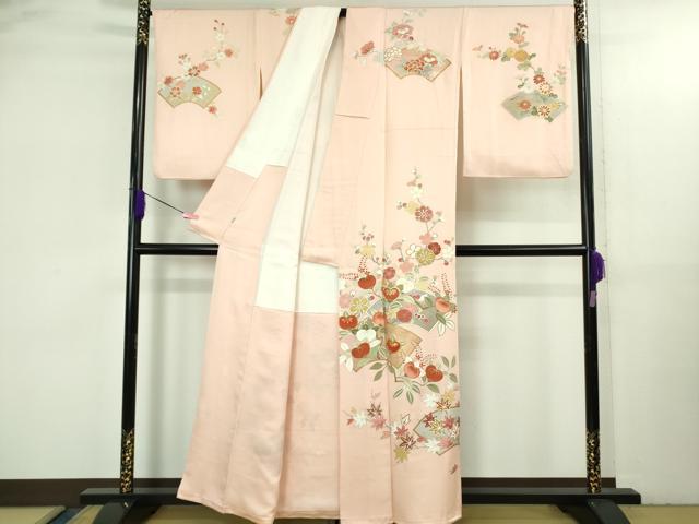 平和屋本店●極上　創業460年・千總　訪問着　駒刺繍　地紙橘吉祥花文　虹色地　金彩　高島屋扱い　逸品　DZAB3552kh6