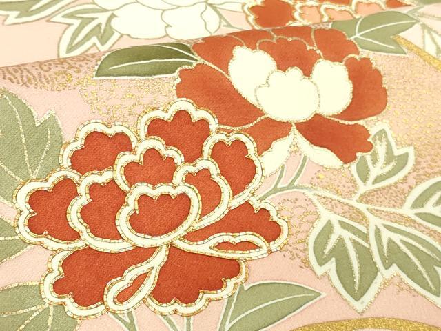 平和屋本店●極上　創業460年・千總　訪問着　駒刺繍　地紙橘吉祥花文　虹色地　金彩　高島屋扱い　逸品　DZAB3552kh6