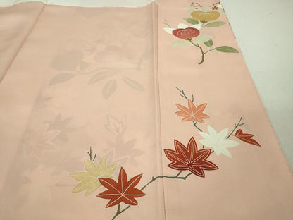 平和屋本店●極上　創業460年・千總　訪問着　駒刺繍　地紙橘吉祥花文　虹色地　金彩　高島屋扱い　逸品　DZAB3552kh6