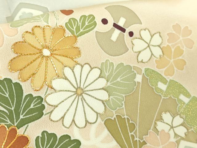 平和屋本店●極上　創業460年・千總　訪問着　駒刺繍　宝尽くし　吉祥花文　暈し染め　浅黄色地　金彩　三越扱い　逸品　DZAB3554kh6