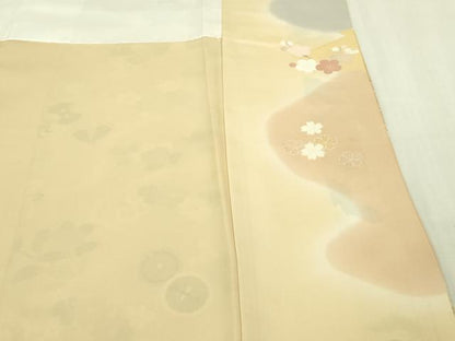 平和屋本店●極上　創業460年・千總　訪問着　駒刺繍　宝尽くし　吉祥花文　暈し染め　浅黄色地　金彩　三越扱い　逸品　DZAB3554kh6