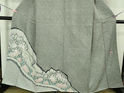 平和屋本店●極上　名門　藤娘きぬたや・総絞り　訪問着　樹林文　落款有り　逸品　DZAB3559kh6