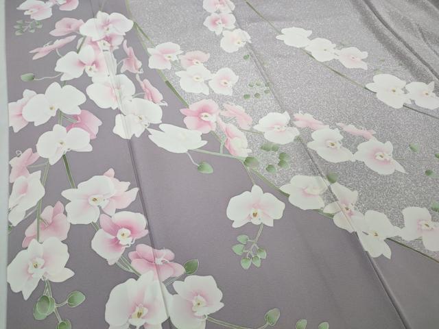 平和屋本店●極上　本加賀友禅作家　岡田正信　訪問着　胡蝶蘭　浅紫色地　逸品　DZAB3568kh6