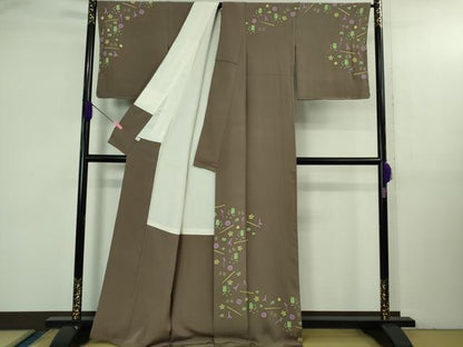 平和屋本店●極上　本加賀友禅作家　由水煌人　訪問着　源氏香　灯篭　陶器　濃色地　逸品　DZAB3569kh6