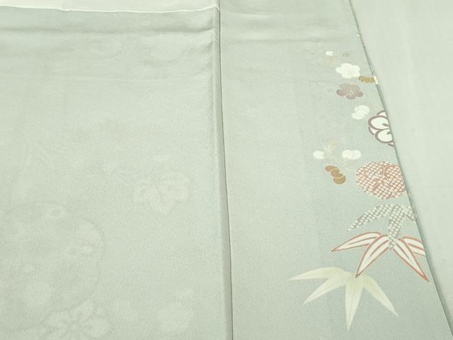 平和屋本店●極上　訪問着　吉澤友禅　駒刺繍　吉祥花文　暈し染め　金彩　鬼しぼ縮緬　反端付き　逸品　未使用　DZAB3570kh6