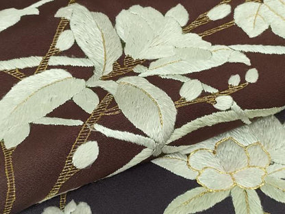 平和屋本店●極上　訪問着　総手刺繍　草花文　暈し染め　金糸　さが美扱い　逸品　DZAB3574kh6