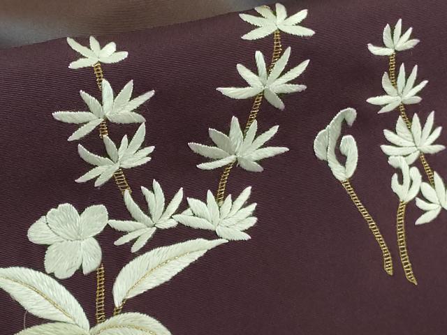 平和屋本店●極上　訪問着　総手刺繍　草花文　暈し染め　金糸　さが美扱い　逸品　DZAB3574kh6