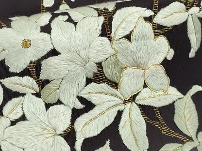 平和屋本店●極上　訪問着　総手刺繍　草花文　暈し染め　金糸　さが美扱い　逸品　DZAB3574kh6