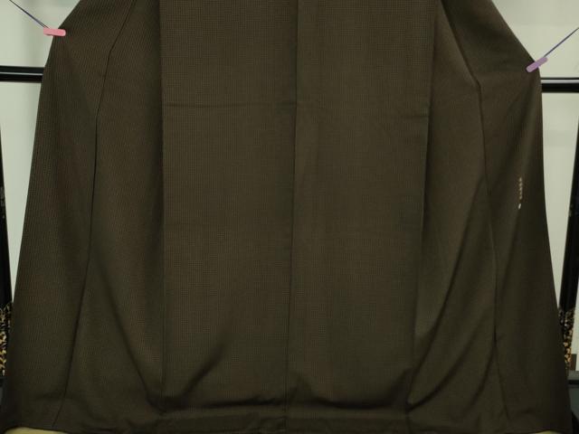 平和屋本店●極上 伝統工芸師 服部光擴 江戸小紋 きもの古今傳 錐彫り匠の技 格子 ロング丈 反端付き 逸品 DZAB3577kh6