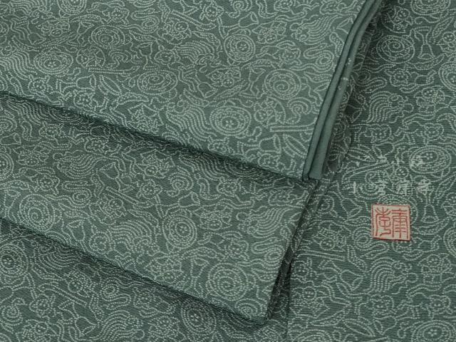平和屋本店●極上　人間国宝　小宮康孝　江戸小紋　縁起物　藍鼠色地　三越扱い　逸品　DZAB3580kh6