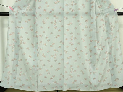 平和屋着物＊極上 夏物 洗える最高級着物 ＜英＞はなぶさ謹製 小紋 舞蝶文 灰青色地 逸品 DZAB3582kh6