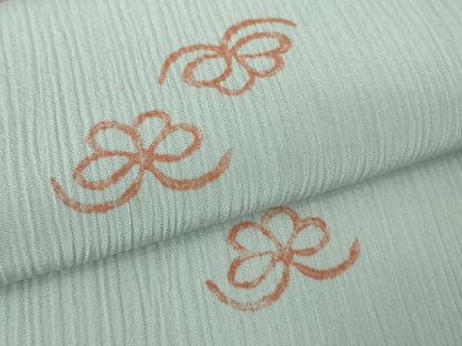 平和屋着物＊極上 夏物 洗える最高級着物 ＜英＞はなぶさ謹製 小紋 舞蝶文 灰青色地 逸品 DZAB3582kh6