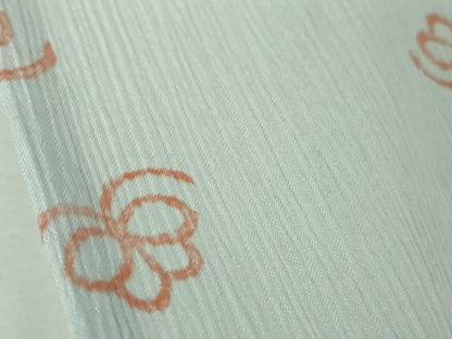 平和屋着物＊極上 夏物 洗える最高級着物 ＜英＞はなぶさ謹製 小紋 舞蝶文 灰青色地 逸品 DZAB3582kh6