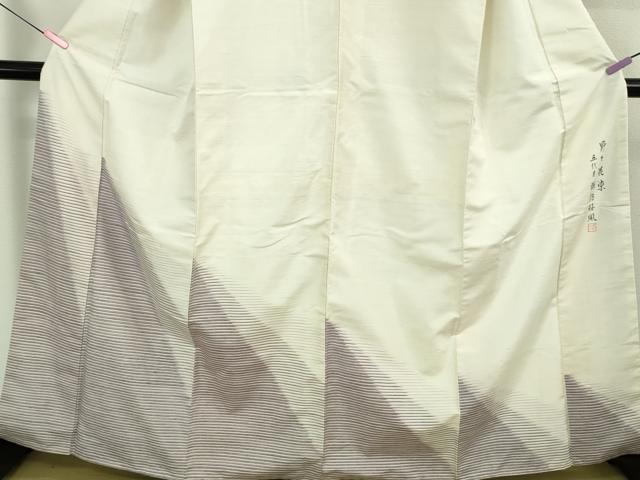 平和屋本店●極上 五代目・諏訪好風 訪問着 紬 野々花染 逸品 DZAB3587kh6