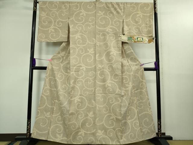 平和屋本店●極上　本場結城紬　重要無形文化財　100亀甲　唐草文　そごう百貨店扱い　証紙付き　逸品　DZAB3591kh6