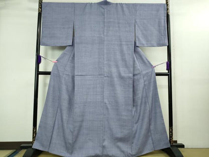平和屋本店●極上　浦野理一　経節紬　色無地　紅掛花色　逸品　DZAB3594kh6