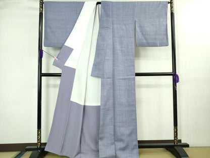 平和屋本店●極上　浦野理一　経節紬　色無地　紅掛花色　逸品　DZAB3594kh6