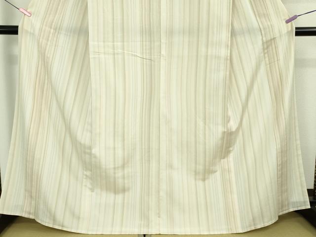 平和屋本店▽極上 本塩沢 やまだ織 単衣 梅沢美代子作 縞 証紙付き 逸品 DZAB3597kh6