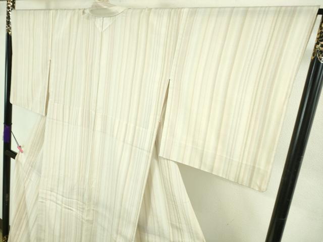 平和屋本店▽極上 本塩沢 やまだ織 単衣 梅沢美代子作 縞 証紙付き 逸品 DZAB3597kh6