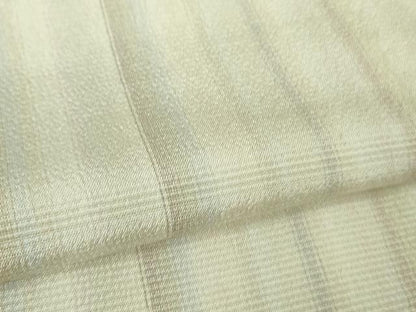 平和屋本店▽極上 本塩沢 やまだ織 単衣 梅沢美代子作 縞 証紙付き 逸品 DZAB3597kh6