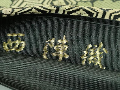 平和屋着物●極上　西陣織　陰山織物謹製　箔屋清兵衛　六通柄袋帯　唐織　亀甲花文　本金箔　逸品　DZAB3601kh6