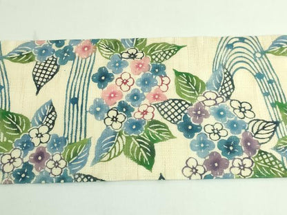 平和屋本店＊極上 夏物 竺仙 九寸名古屋帯 型染 紫陽花 麻 逸品 DZAB3610kh6