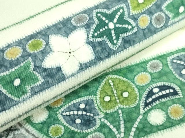 平和屋本店●極上　銀座もとじ　九寸名古屋帯　草花文　反端付き　逸品　DZAB3612kh6