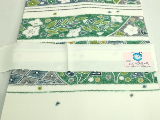 平和屋本店●極上　銀座もとじ　九寸名古屋帯　草花文　反端付き　逸品　DZAB3612kh6