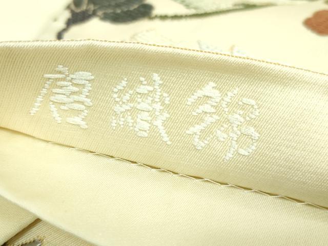 平和屋本店●極上　織文意匠鈴木　六通柄袋帯　唐織錦　古渡更紗文様　金糸　逸品　DZAB3617kh6