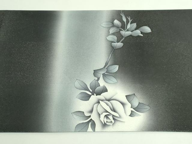 平和屋着物●極上　京都の名門ブランド　銀花仙　太鼓柄袋帯　薔薇　バラ　銀通し地　逸品　DZAB3634kh6