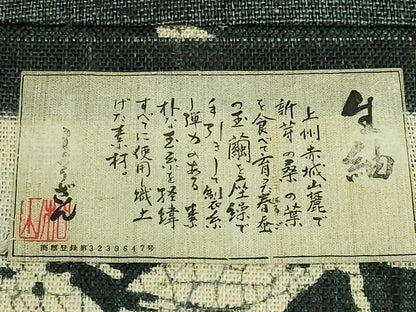 平和屋着物●極上　染織の名門　しょうざん  生紬　九寸開き名古屋帯　一珍染　枝葉文　証紙付き　逸品　DZAB3644kh6