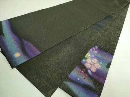 平和屋本店●極上　久保田一竹　幻の辻が花　太鼓柄袋帯　黒地　金通し地　逸品　DZAB3648kh6