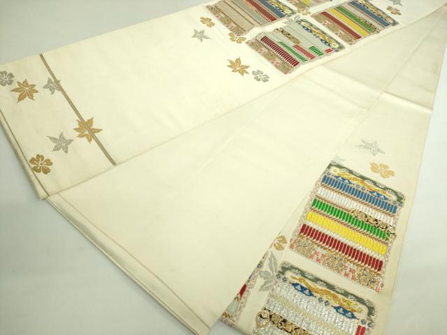 平和屋本店●最高級　龍村平蔵製　太鼓柄　本袋帯　威毛錦　金銀糸　逸品　DZAB3651kh6