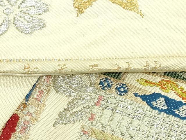 平和屋本店●最高級　龍村平蔵製　太鼓柄　本袋帯　威毛錦　金銀糸　逸品　DZAB3651kh6