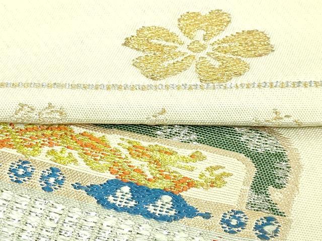平和屋本店●最高級　龍村平蔵製　太鼓柄　本袋帯　威毛錦　金銀糸　逸品　DZAB3651kh6