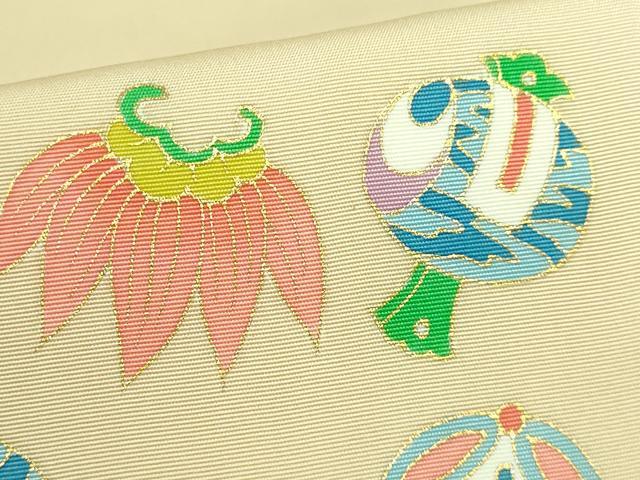 平和屋着物●極上　塩瀬　九寸名古屋帯　宝尽くし　金彩　逸品　DZAB3662kh6