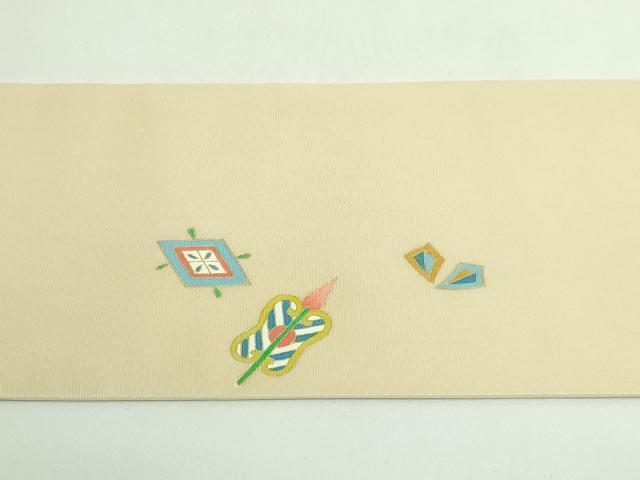 平和屋着物●極上　塩瀬　九寸名古屋帯　宝尽くし　金彩　逸品　DZAB3662kh6