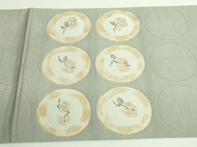 平和屋着物●極上　西陣の名門　加納幸謹製　六通柄袋帯　松ぼっくり　金糸　逸品　DZAB3667kh6